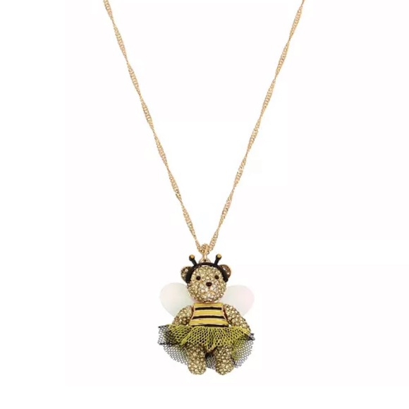 Betsey Johnson Jewelry - Betsey Johnson Bumble Bee Pave Bear Necklace